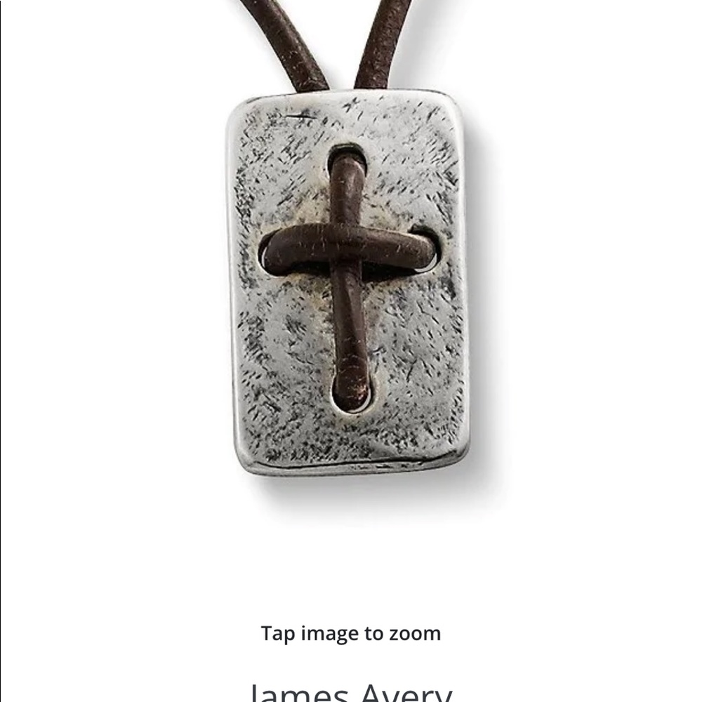 James Avery cross leather necklace